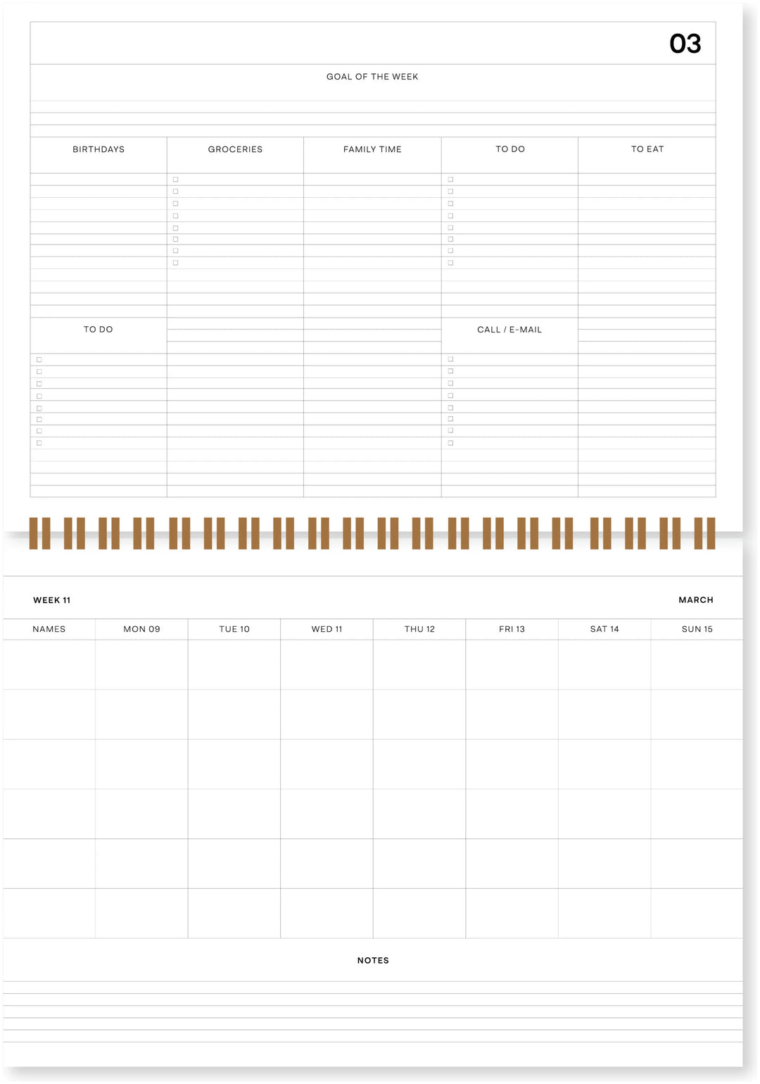18 Months Family Planner - Stripe Pink - القرطاسية