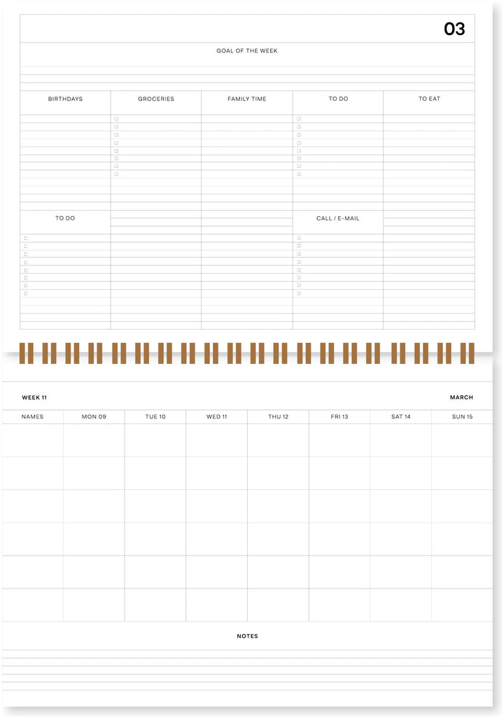 18 Months Family Planner - Stripe Pink - القرطاسية