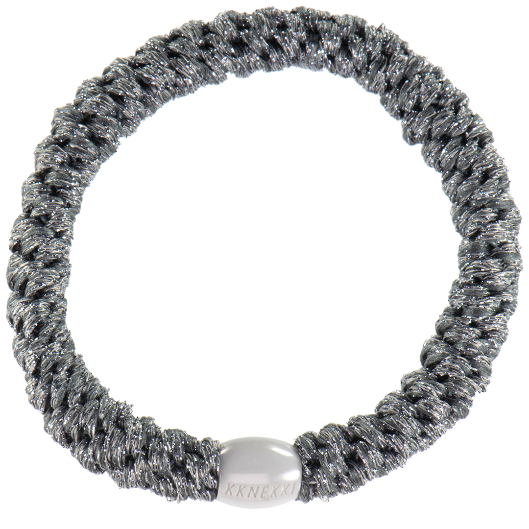 Hair Ties Steel Grey Glitter  - المرن