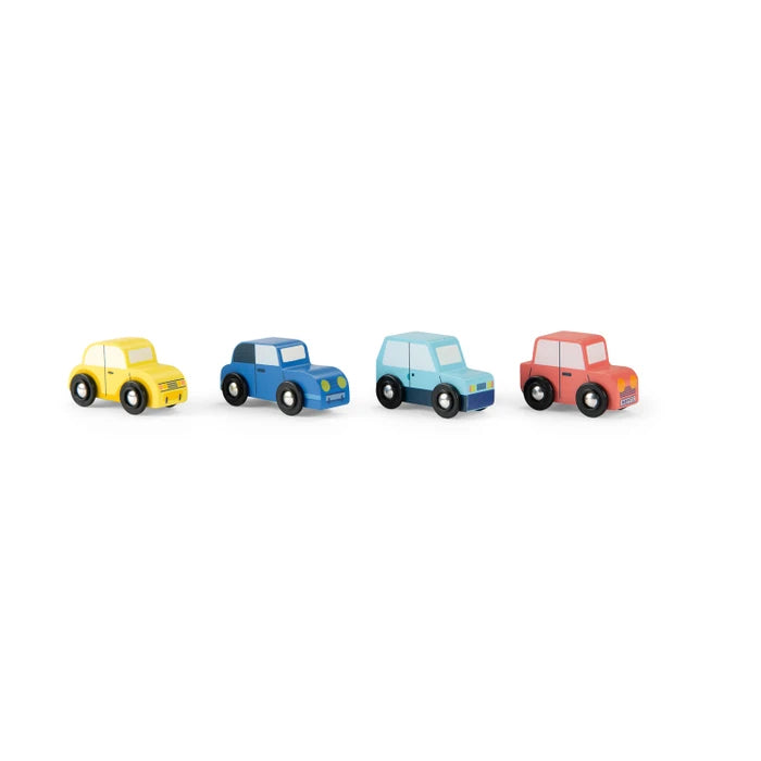 Avenue du Moulin - Set of 4 Wooden Cars - ألعاب الأطفال