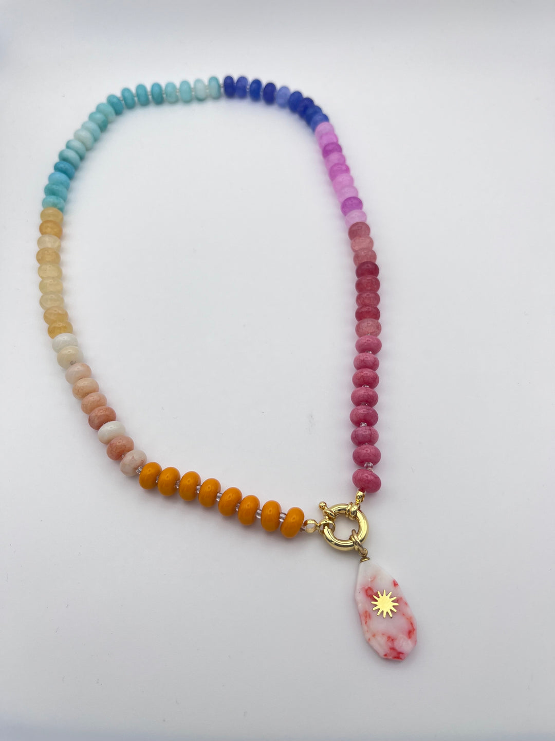 Rainbow Gemstone Necklace Beesia- إكسسوارات