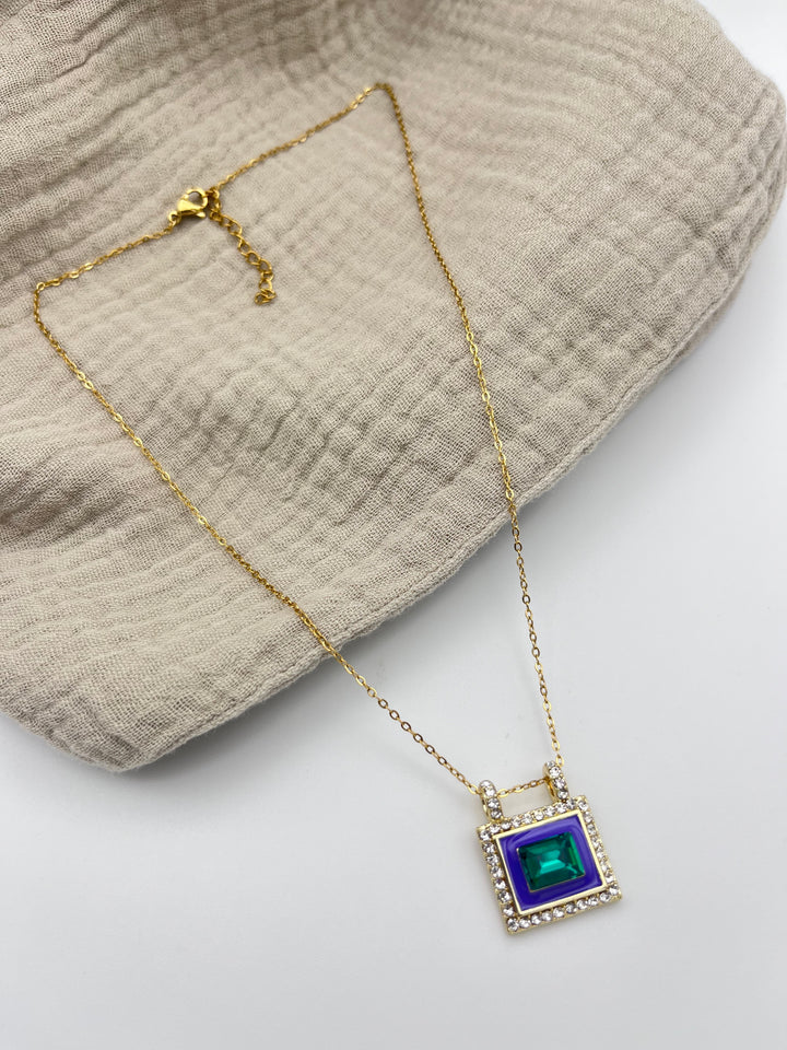 Necklace Beelia Square Stone - إكسسوارات