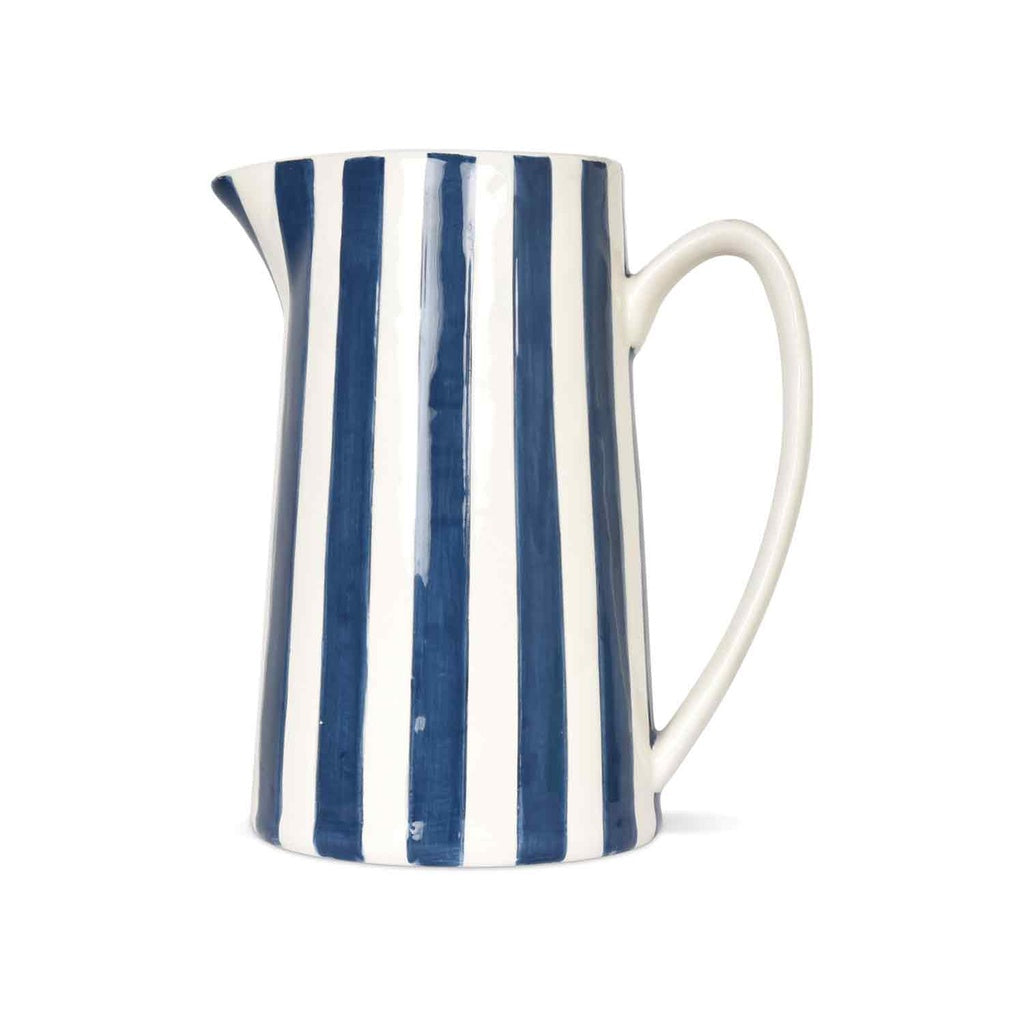 Ceramic Pitcher - Blue Stripes - ديكور المنزل