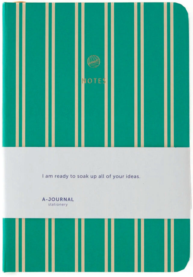 A6 Notebook - Green Stripes - القرطاسية