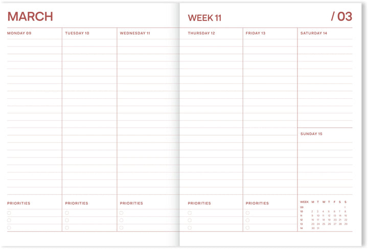 School Diary - Flowers Coral - القرطاسية