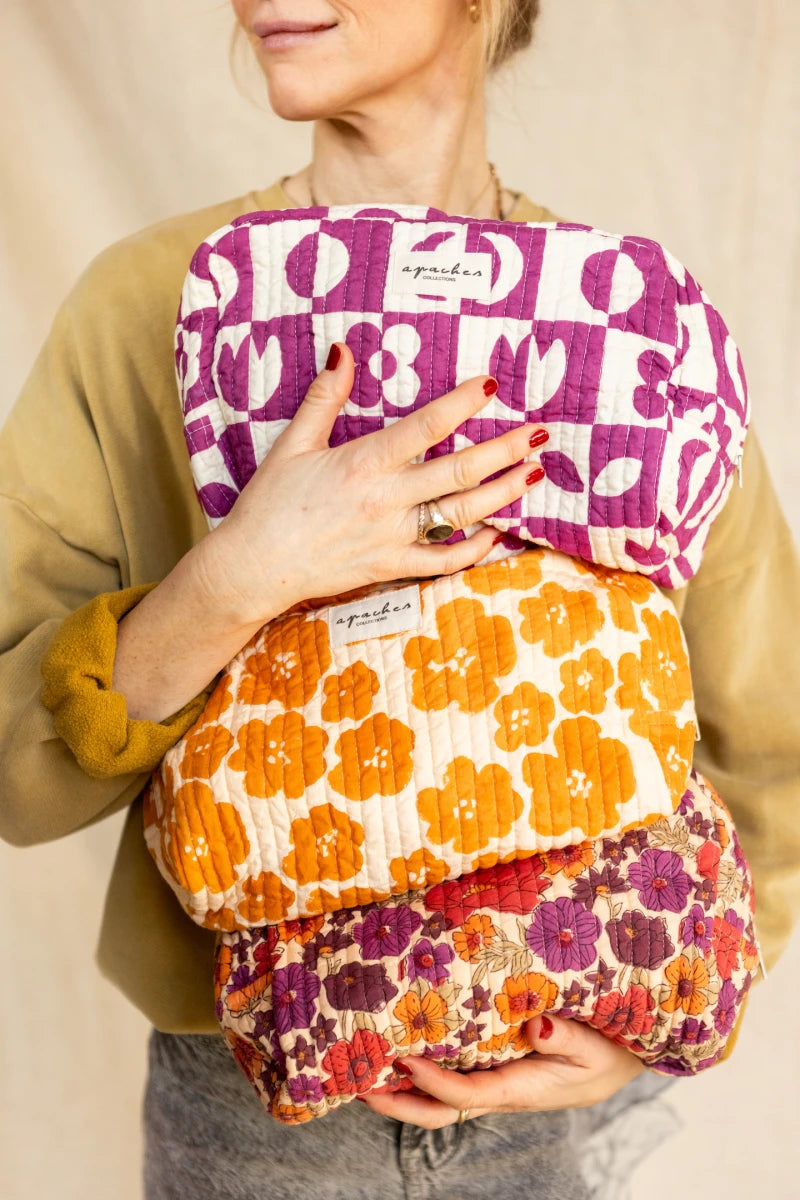 Cosmetic Bag Gayane - Flora Bold Orange - مريلة