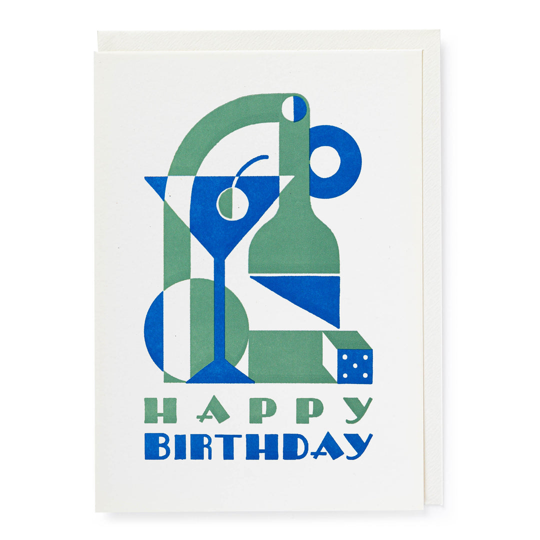 Letter Press Card - Art Deco Still Life Birthday - عود ثقاب