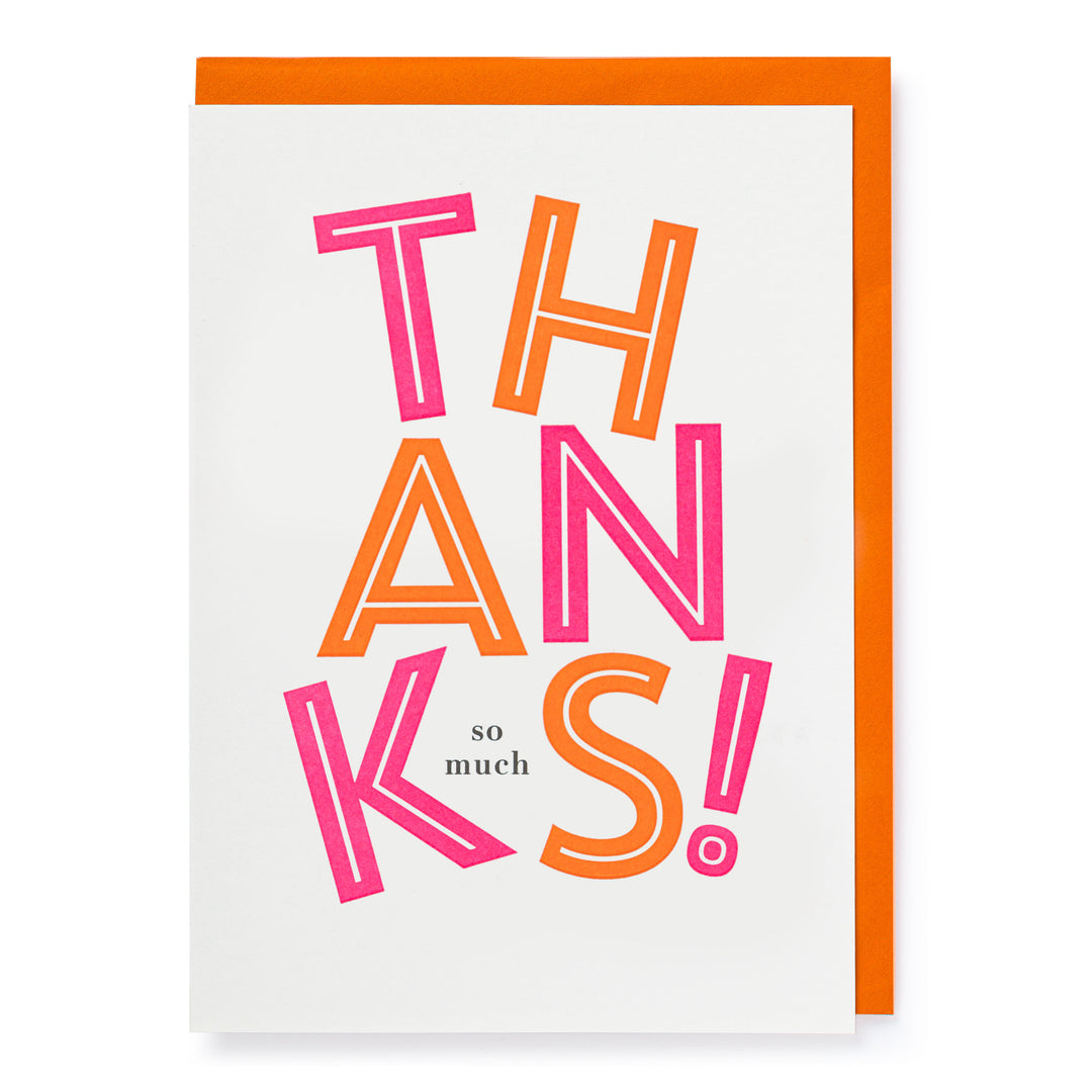 Letter Press Card - Bright Thanks Type - عود ثقاب