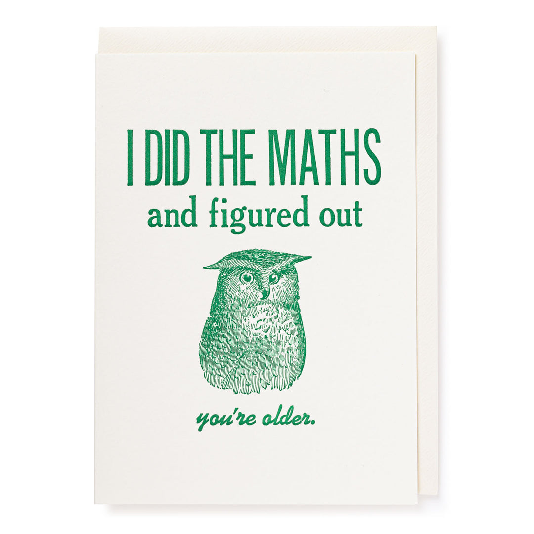 Letter Press Card - I Did The Maths - عود ثقاب