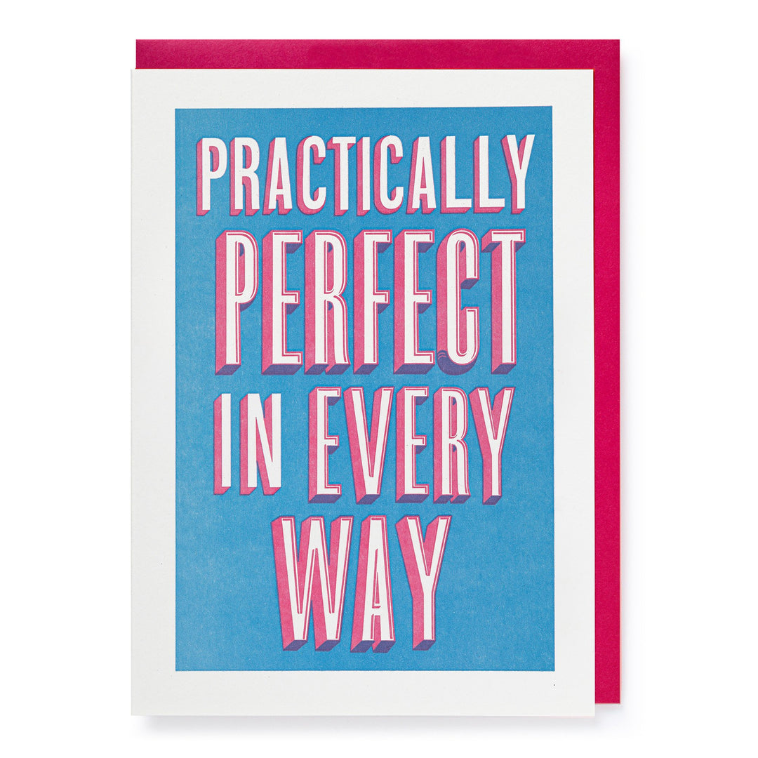 Letter Press Card - Practically Perfect - عود ثقاب