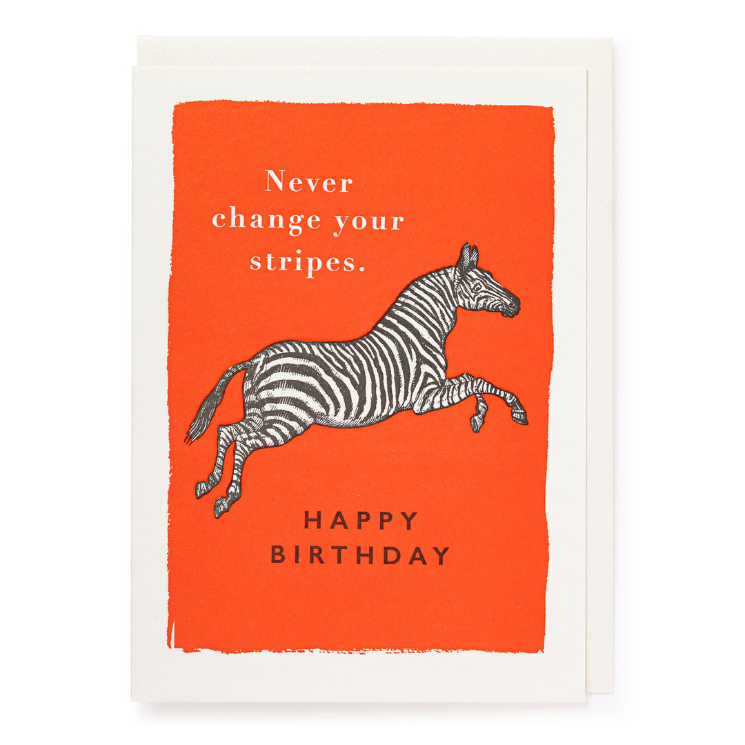 Letter Press Card - Never Change Your Stripes - عود ثقاب