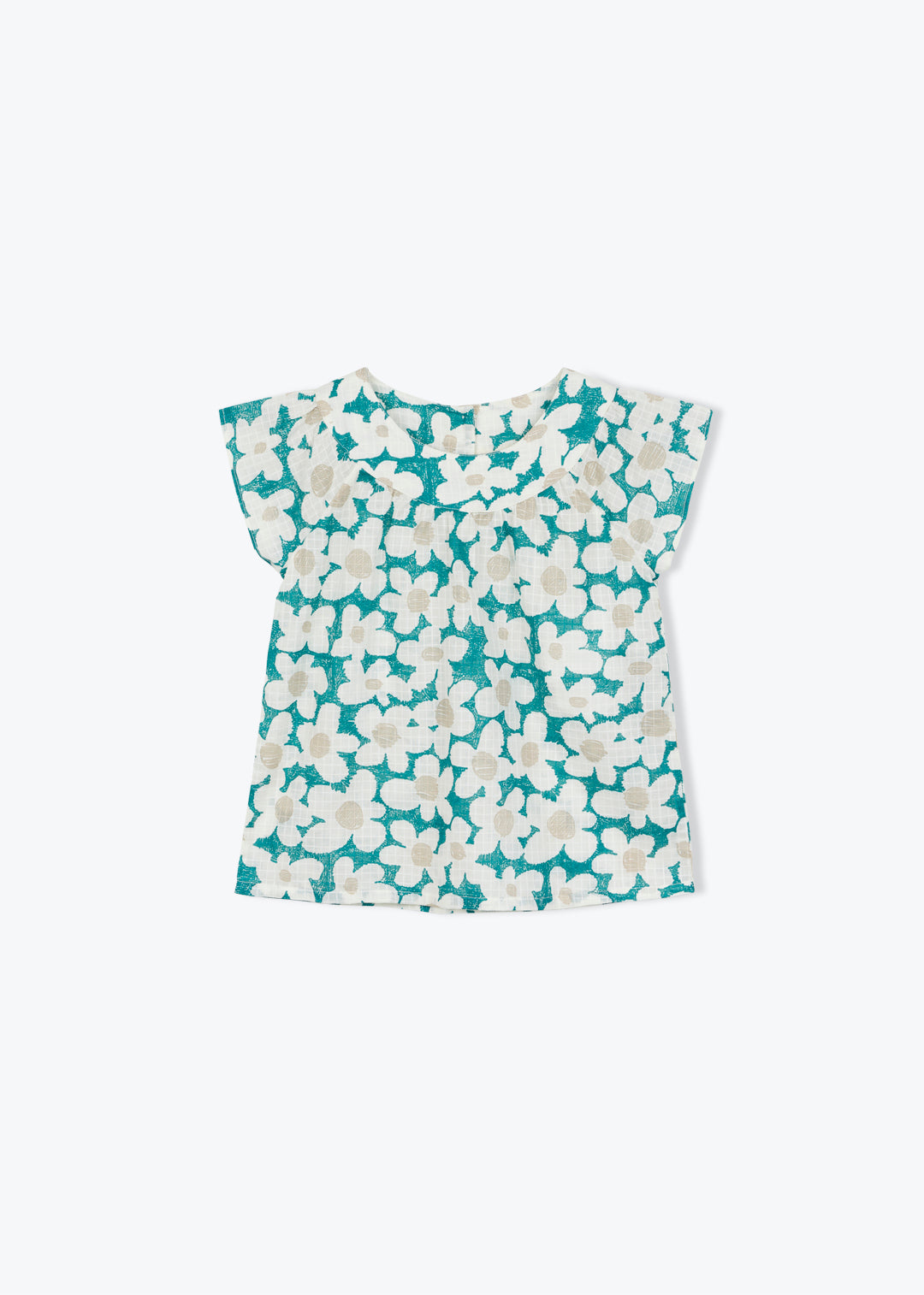 Blouse Girl Flowers Fatine Green - قميص