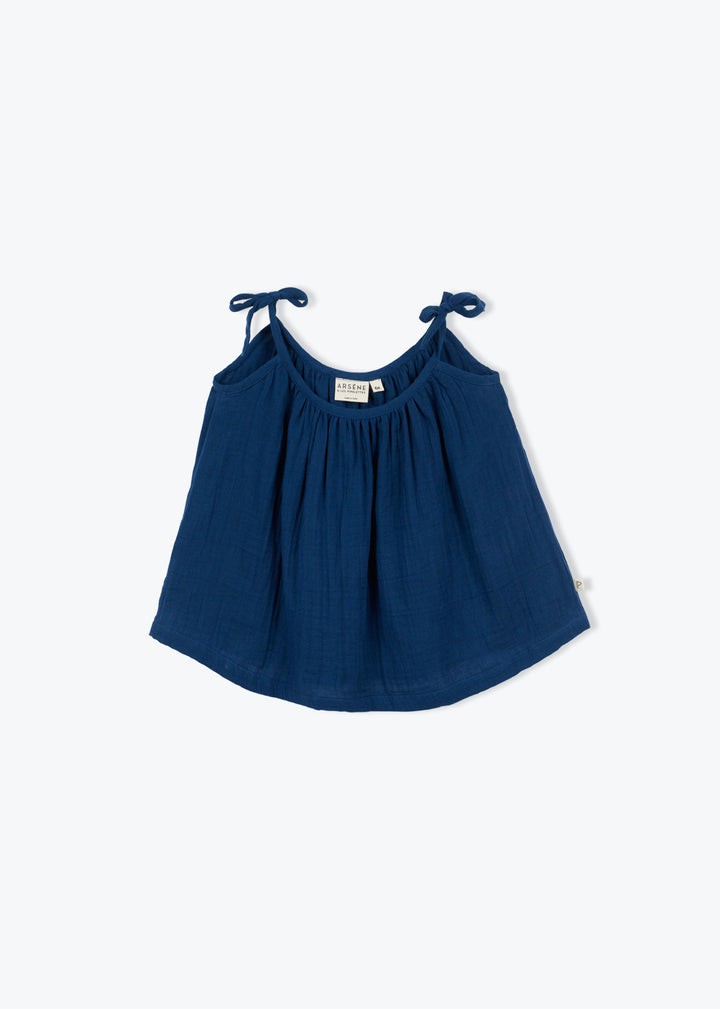 Blouse Girl Navy Flo - قميص