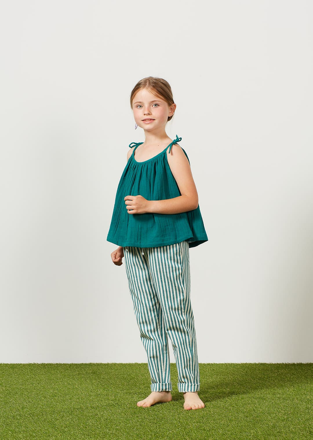 Blouse Girl Green Flo - قميص