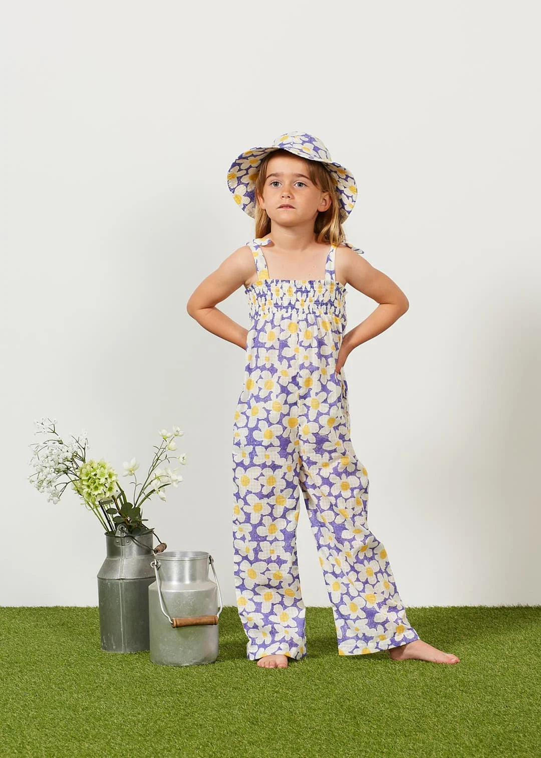Jumpsuit Girl Flowers Purple Faedra - يلهث