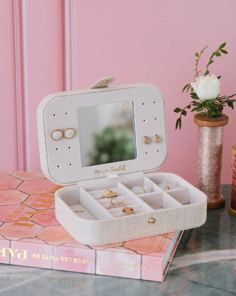 Jewelry Travel Box Brigitte - Ecru - علبة مجوهرات