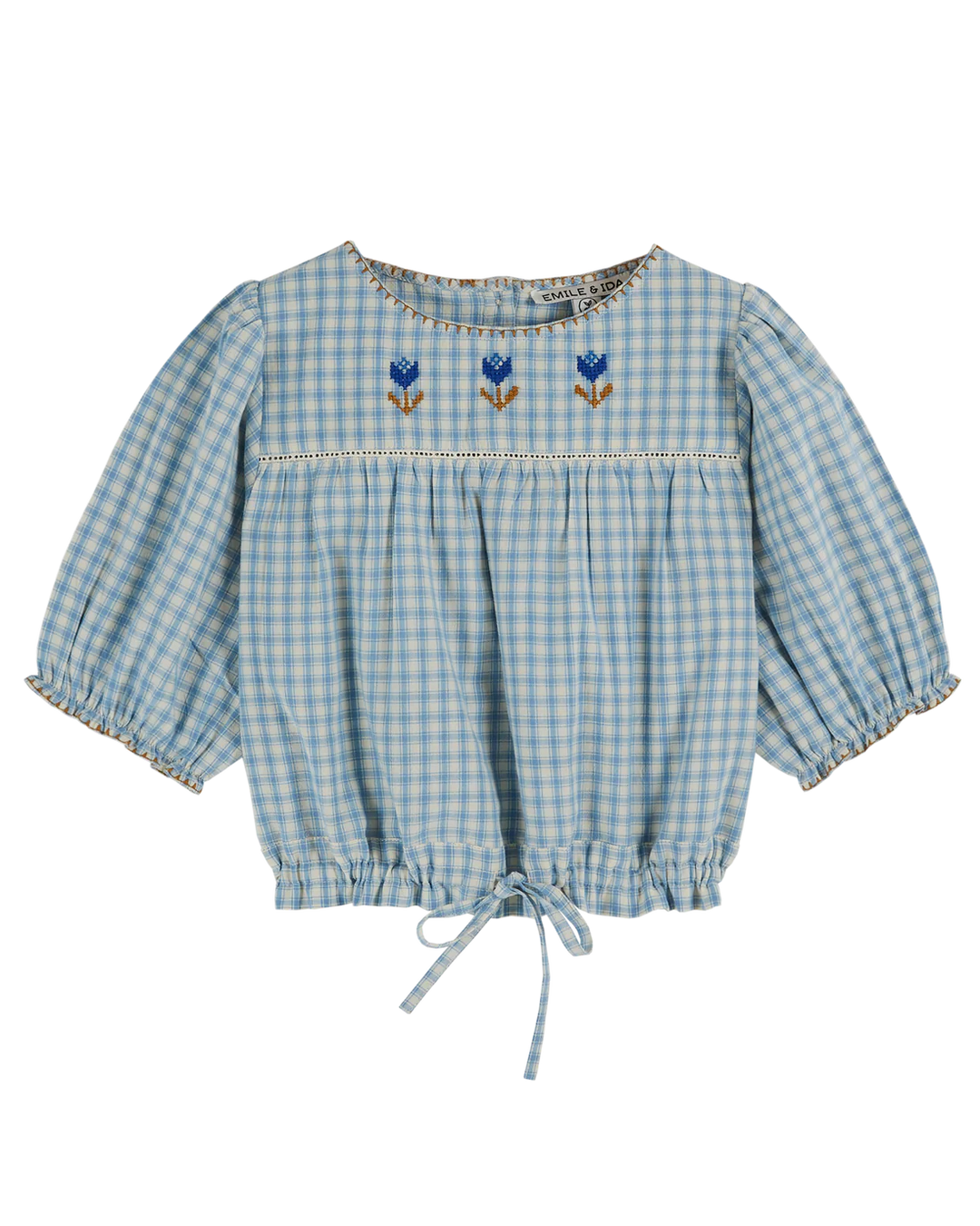 Blouse Girl Gingham Faience - قصيرة