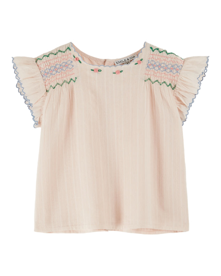 Blouse Girl Bordered Smocks Pastel - قصيرة