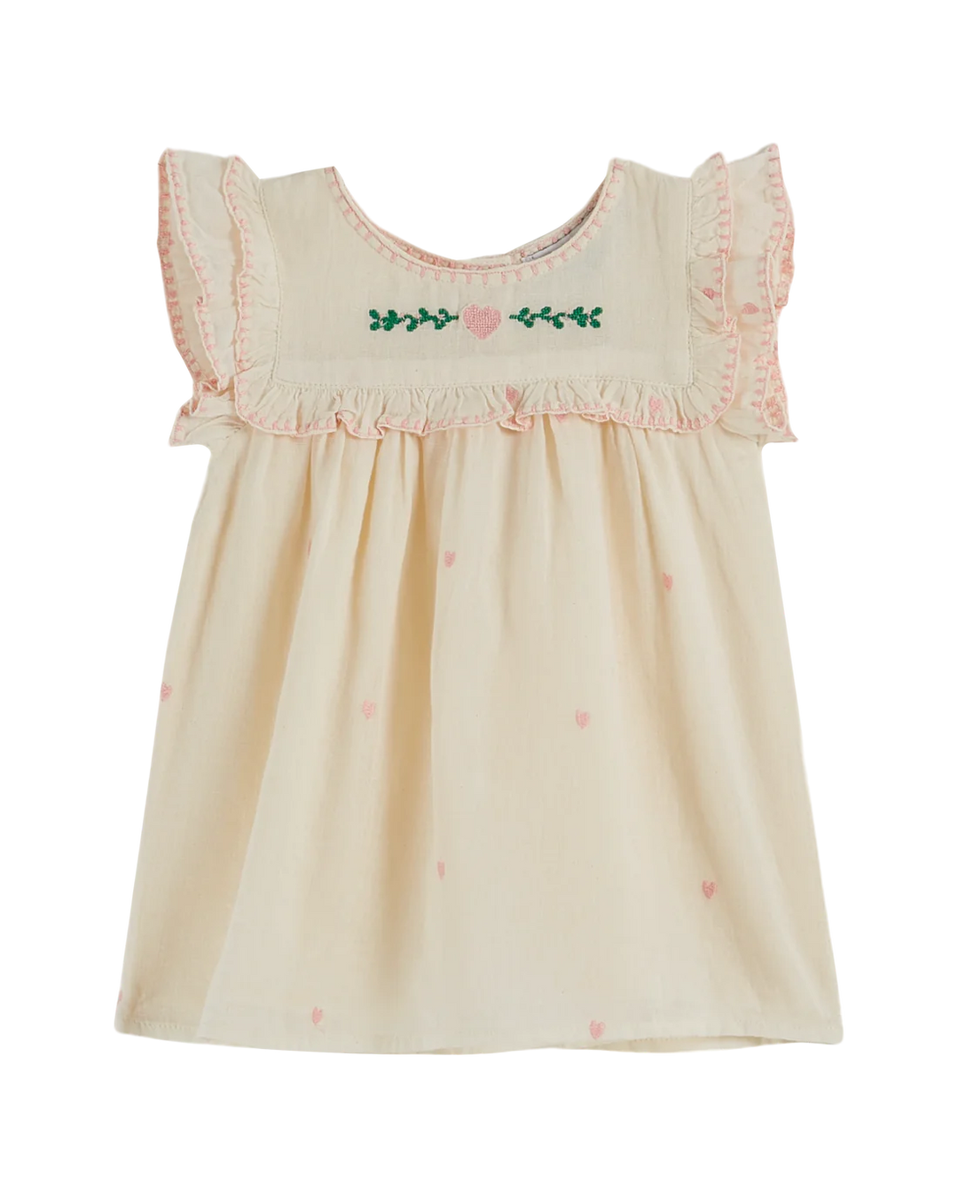 Dress Baby Girl Embroidered Coeur - قصيرة