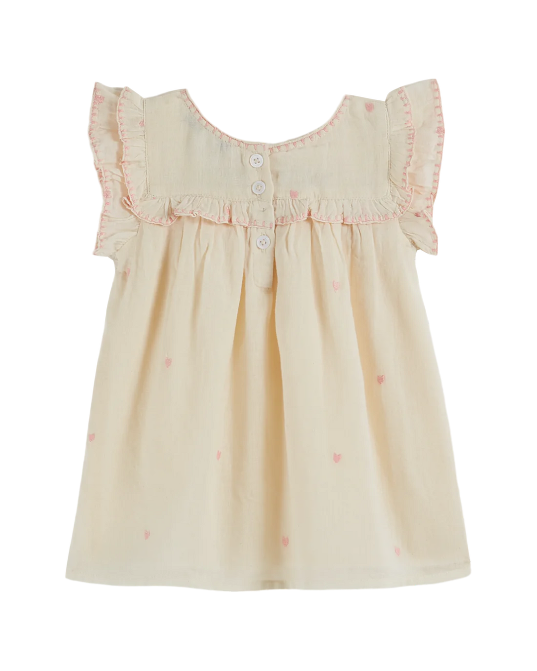 Dress Baby Girl Embroidered Coeur - قصيرة