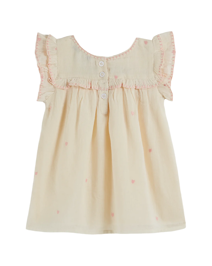 Dress Baby Girl Embroidered Coeur - قصيرة