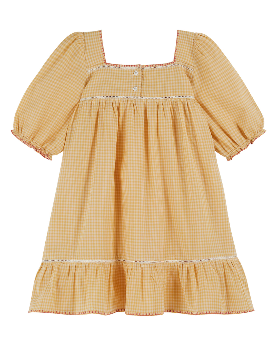 Dress Gingham Yellow - فستان
