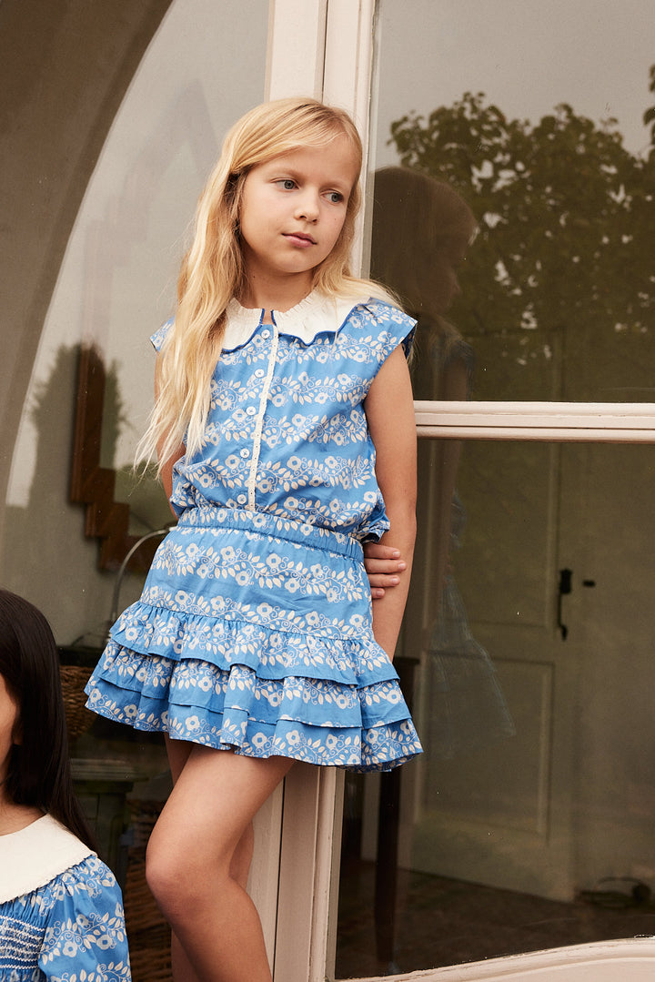 Blouse Girl Camille Farandole Blue - قمة