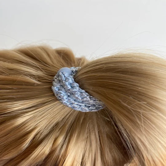 Hair Ties Silver Glitter - المرن