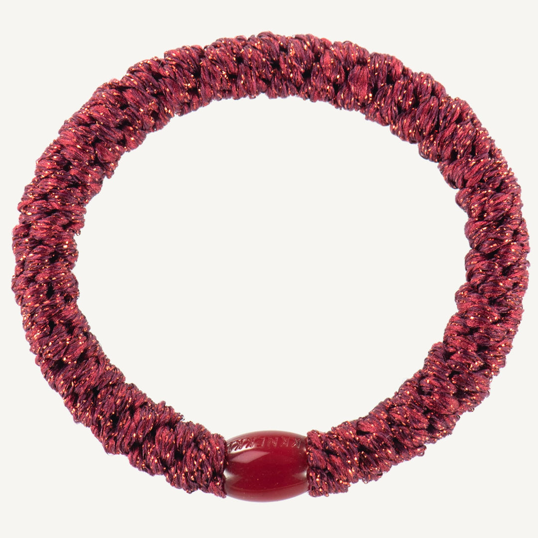 Hair Ties Light Bordeaux Glitter - المرن