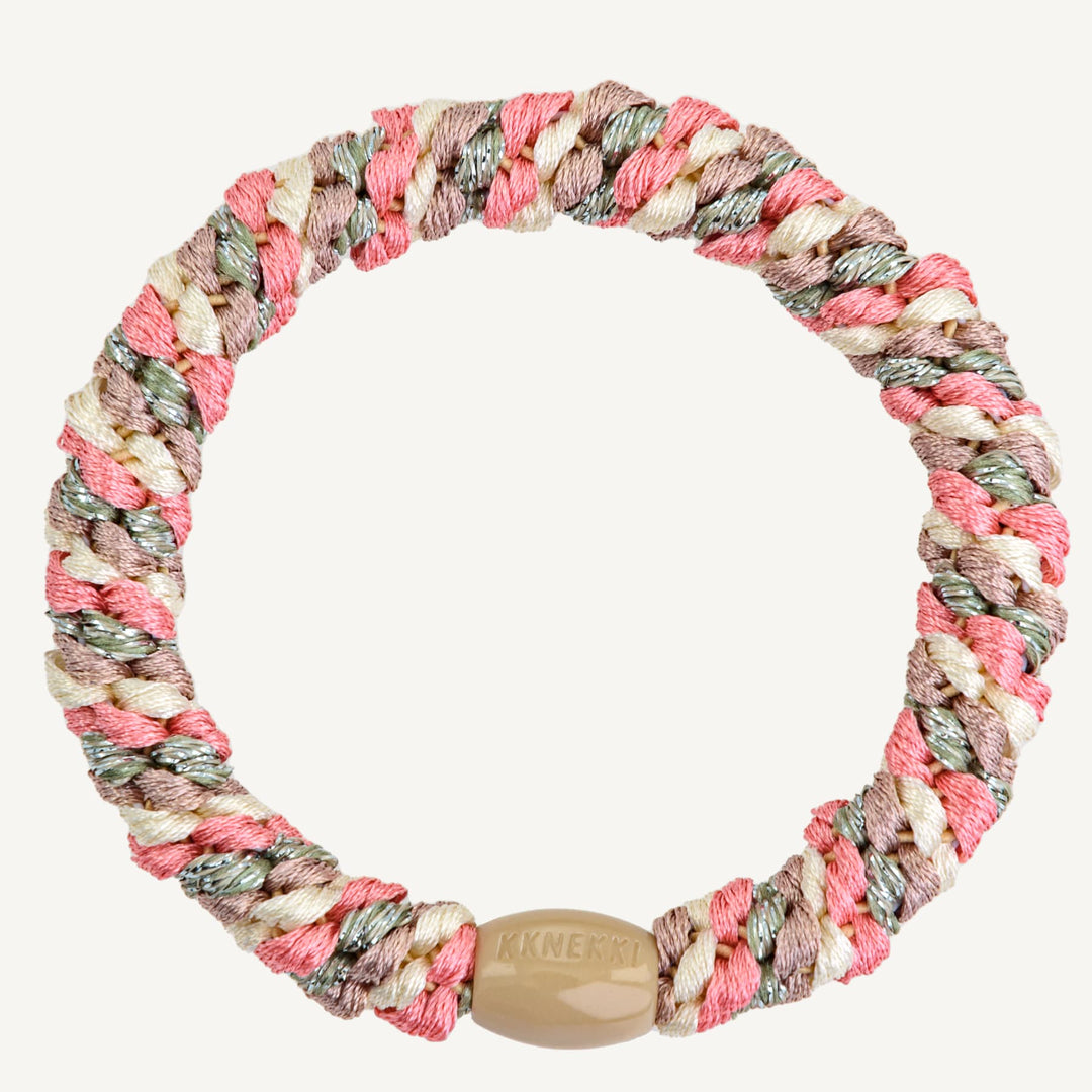 Hair Ties Mix Faded Rose Dusty Green - المرن