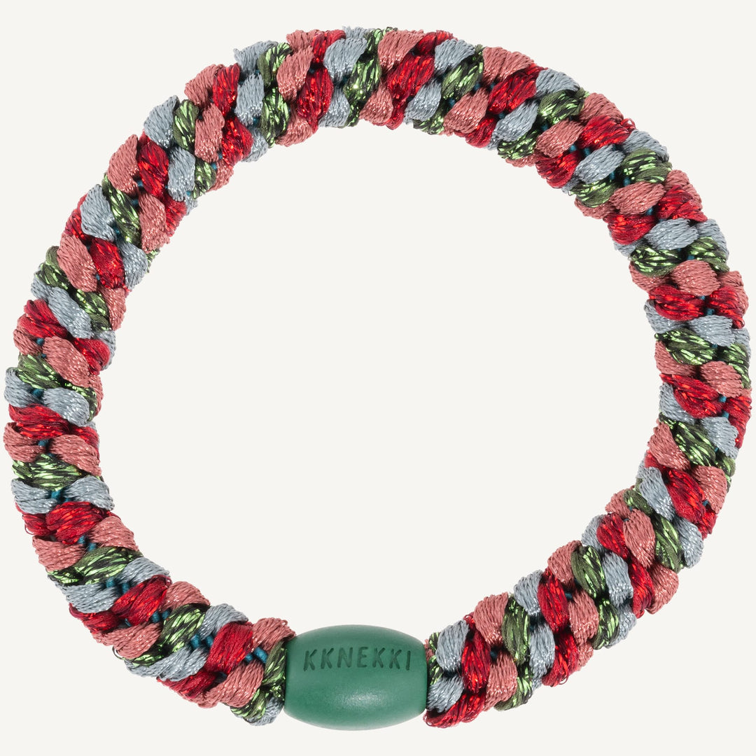 Hair Ties Mix Green Bordeaux Glitter - المرن