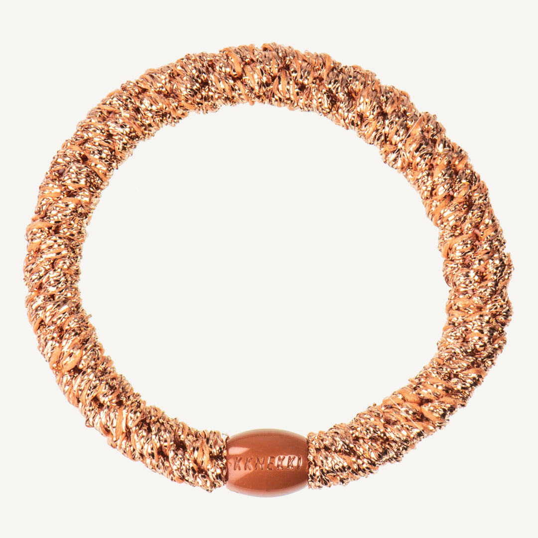 Hair Ties Rose Gold Glitter - المرن