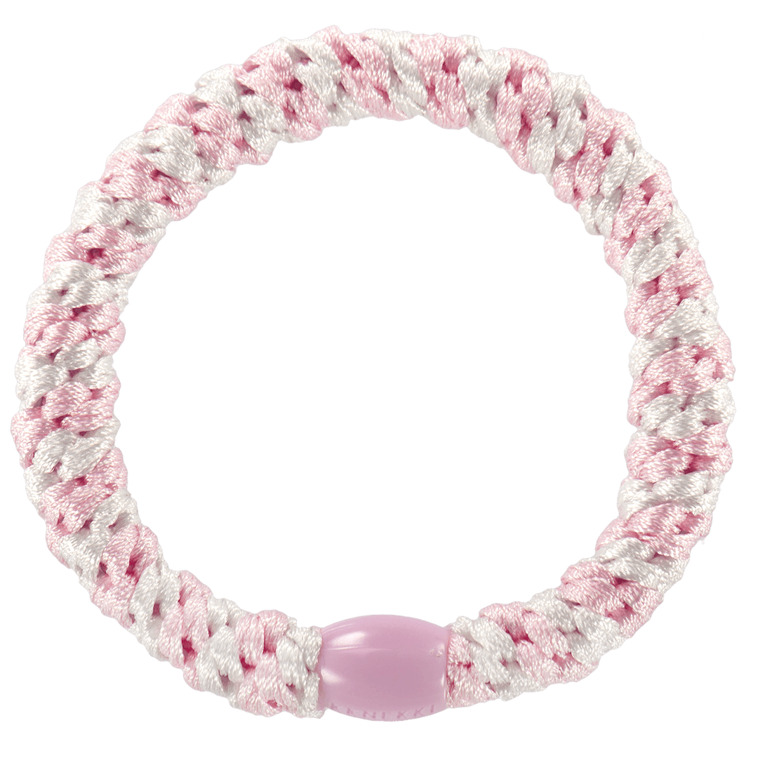 Hair Ties Mix Light Pink White Stripe - المرن