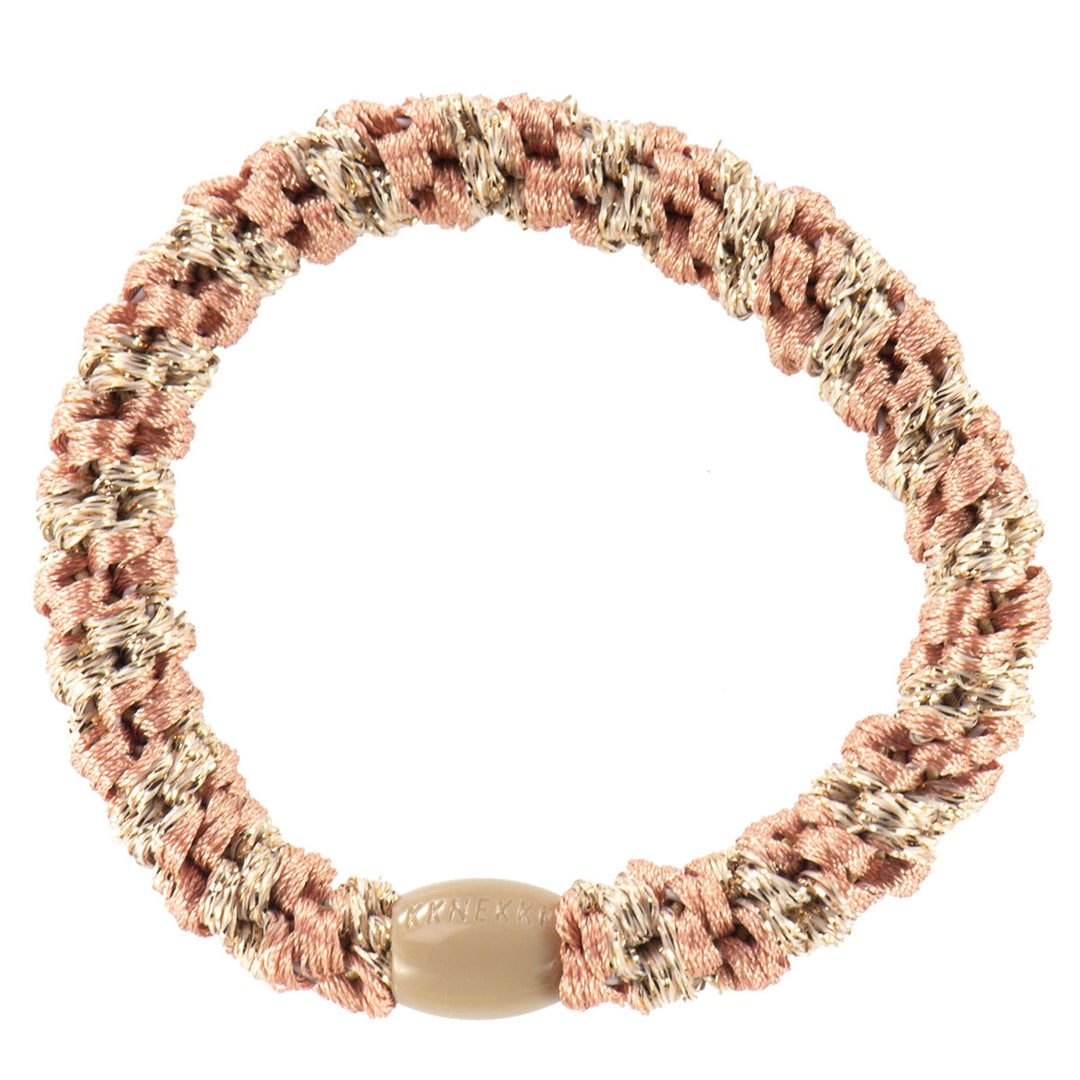 Hair Ties Mix Peach Light Beige Stripe - المرن