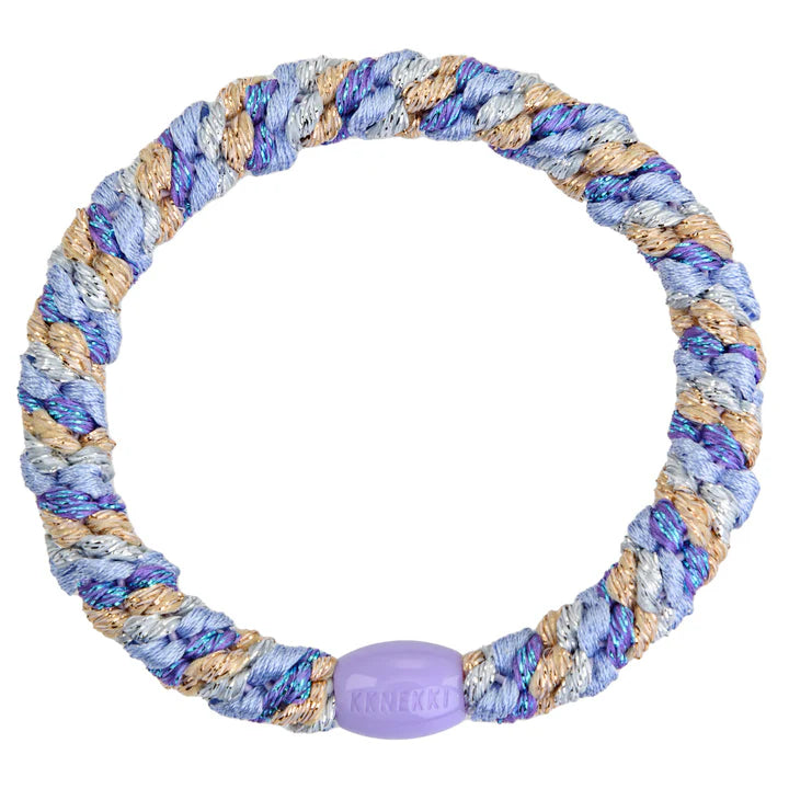Hair Ties Mix Purple Silver Gold - المرن
