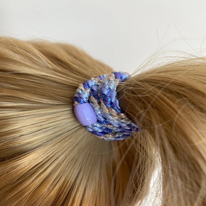 Hair Ties Mix Purple Silver Gold - المرن