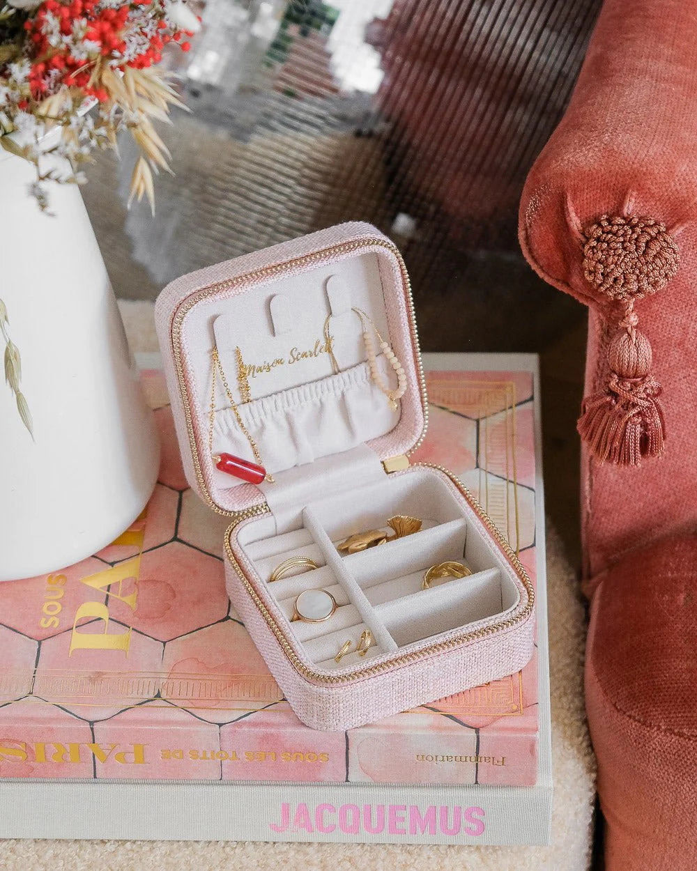 Jewelry Travel Box Corinne - Pink - علبة مجوهرات