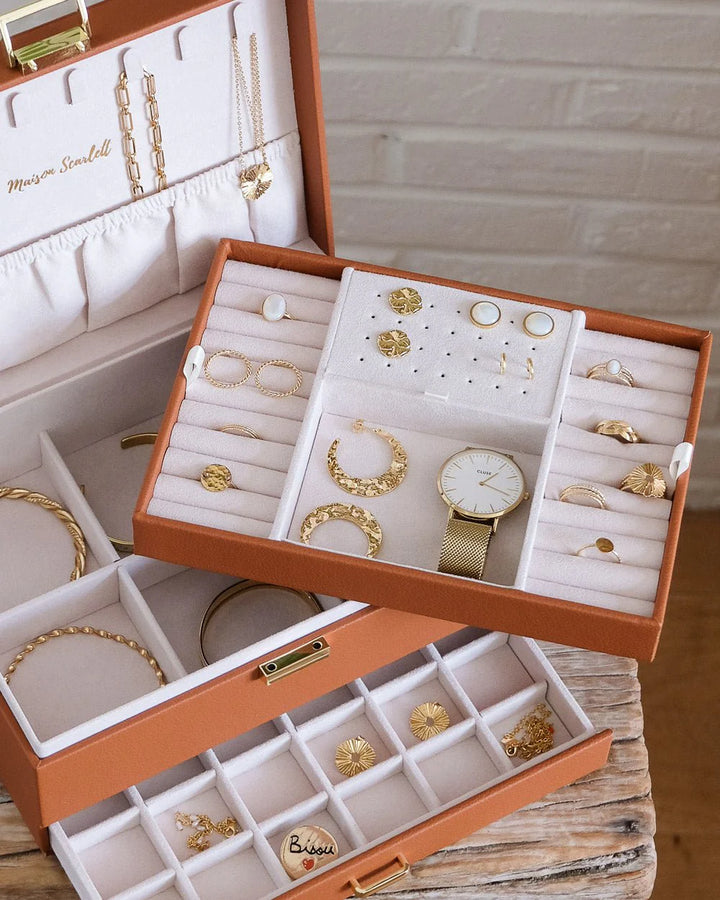 Jewelry Box Denise - Camel - علبة مجوهرات