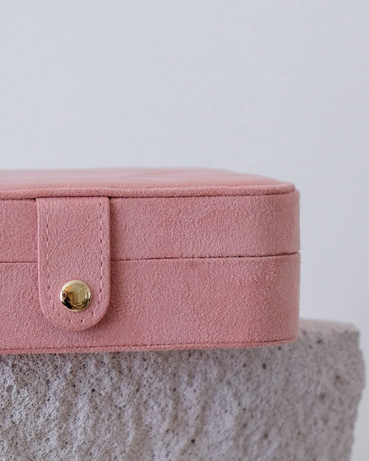 Jewelry Travel Box Brigitte - Pink Velvet - علبة مجوهرات