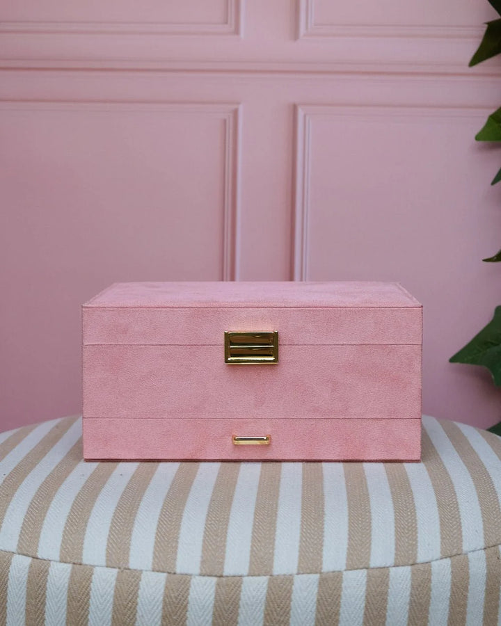 Jewelry Box Denise - Pink Velvet - علبة مجوهرات