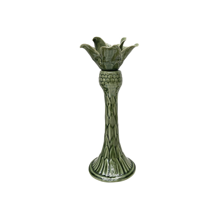 Ceramic Palm Tree Candle Holder - Green - شمعدان