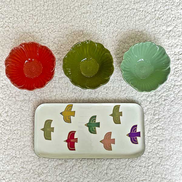 Ceramic Small Flower Bowl - Sand - صَحن