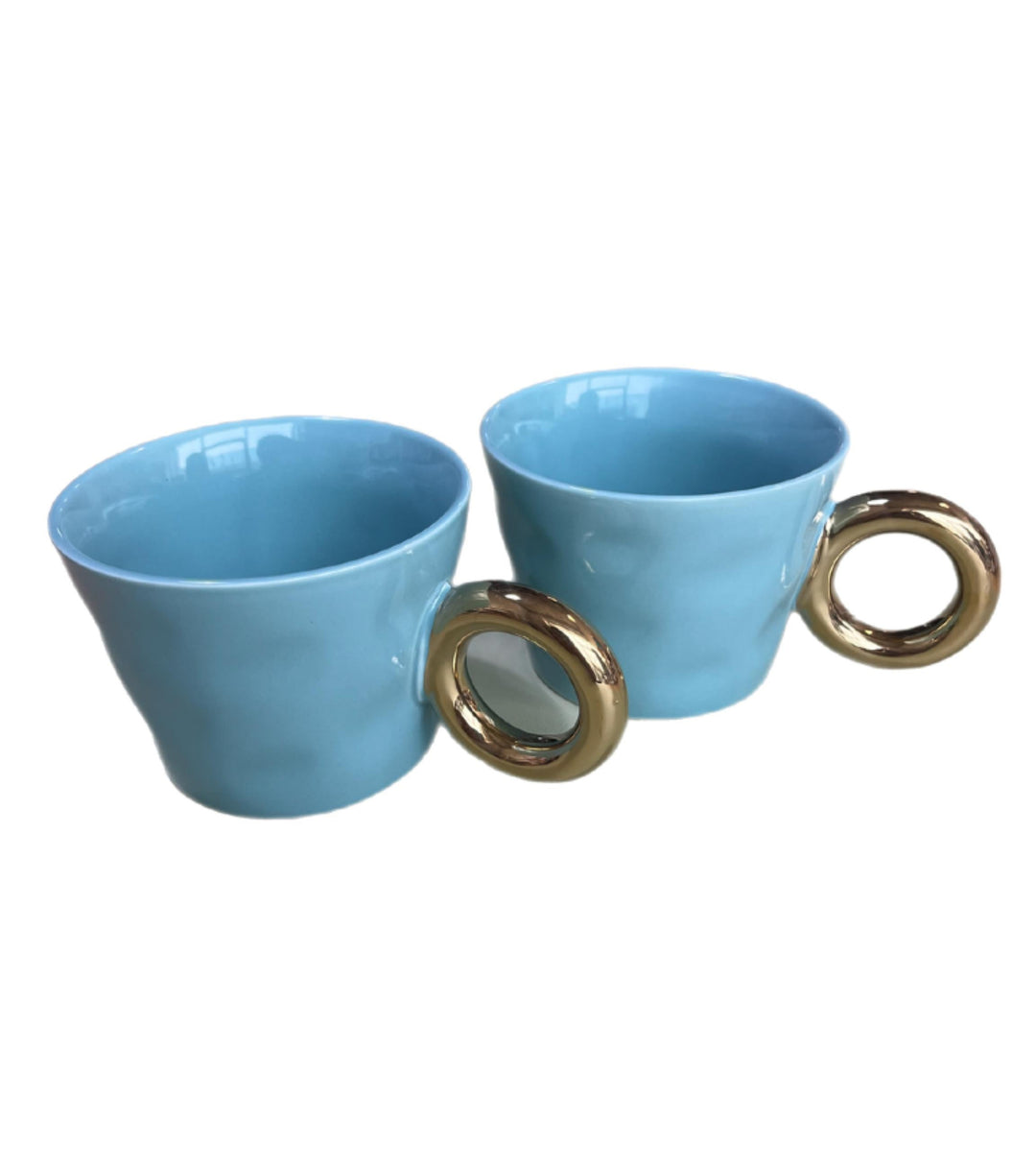 Set Of 2 Mugs Matin Calin - Blue - أكواب