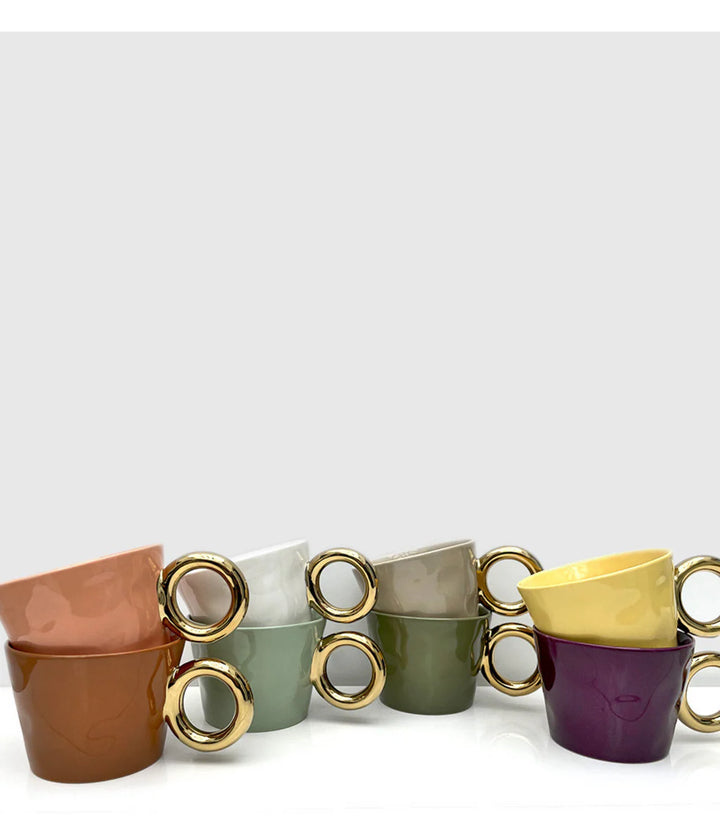 Set Of 2 Mugs Matin Calin - Taupe - أكواب