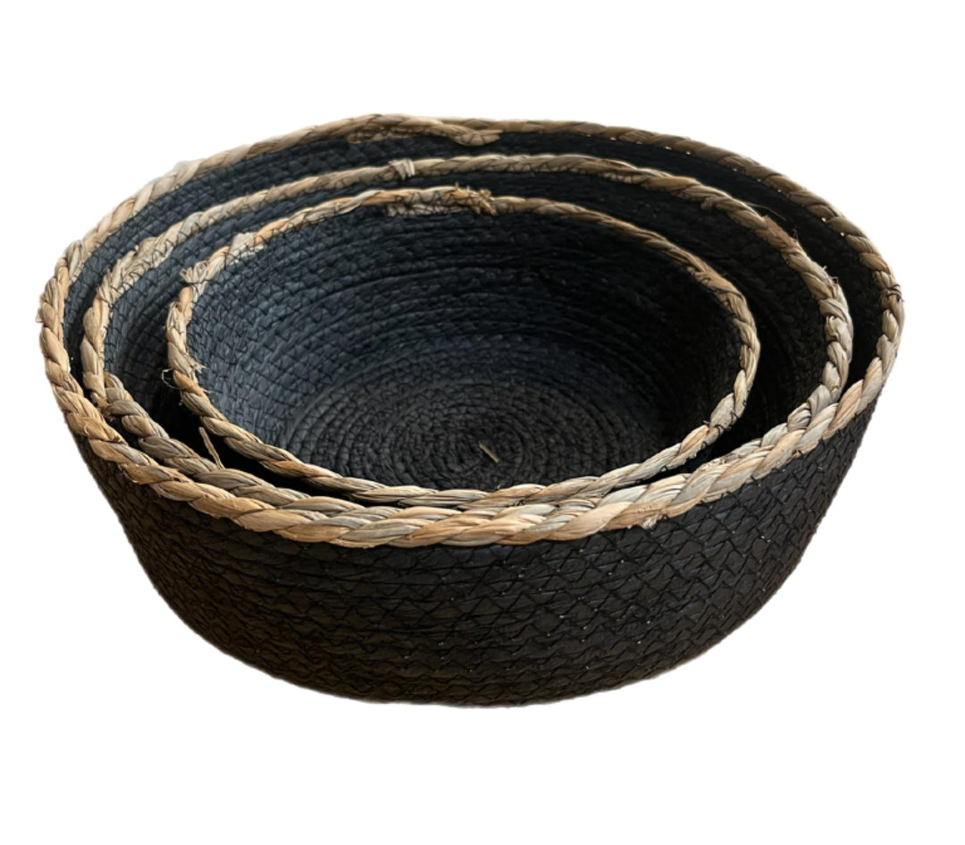 Set Of 3 Moussa Basket - Black - ديكور المنزل