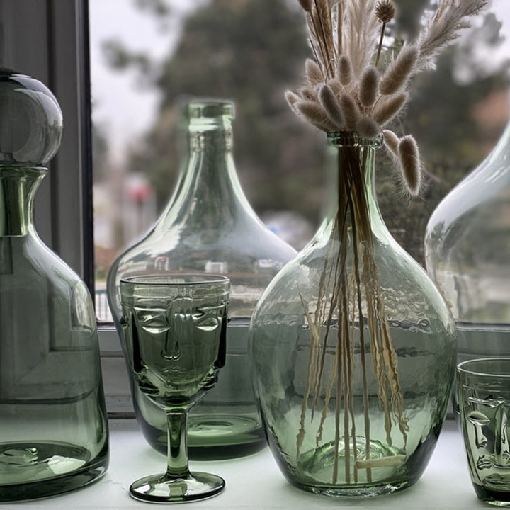 Vase Bamboo & Straw - Green Jar - ديكور المنزل