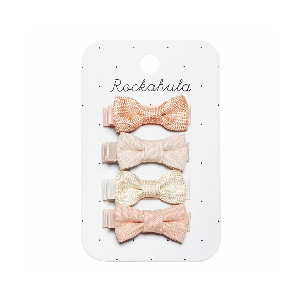 Flora Linen Mini Bow Clips - مستلزمات