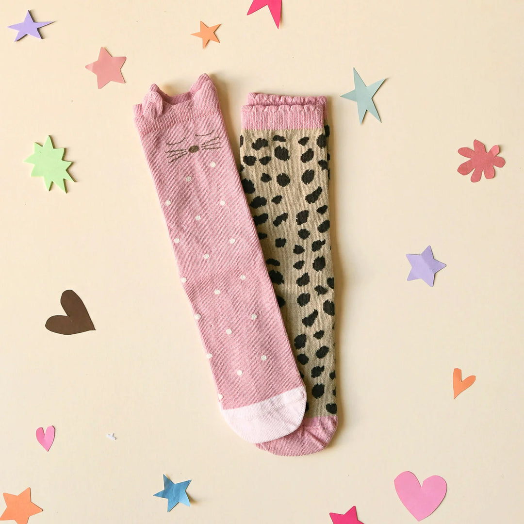 Clara Cat Leopard 2 Pack Socks - مستلزمات