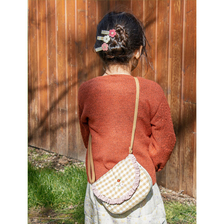 Gingham Embroidered Ruffle Bag - مستلزمات
