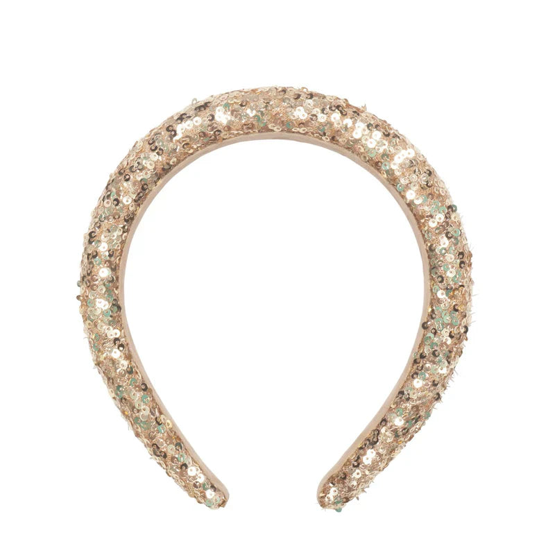 Gold Sequin Padded Headband - مستلزمات